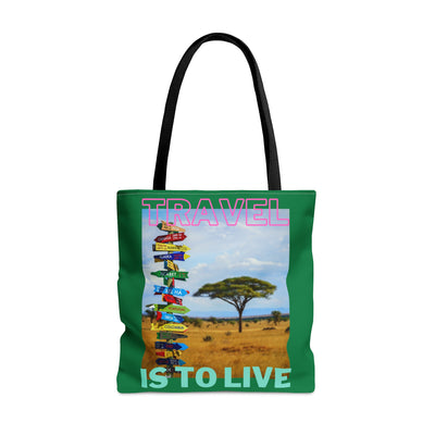 Reusable Tote Bag | Travel Is To Live Tote Bag | Let's Travel