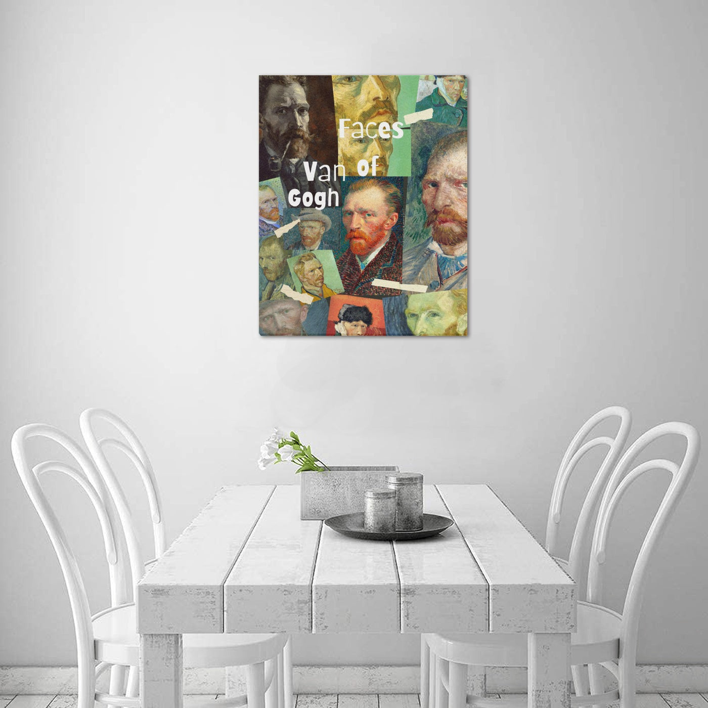 Faces of Van Gogh Frame Canvas Print 16"x20"(Made in USA)