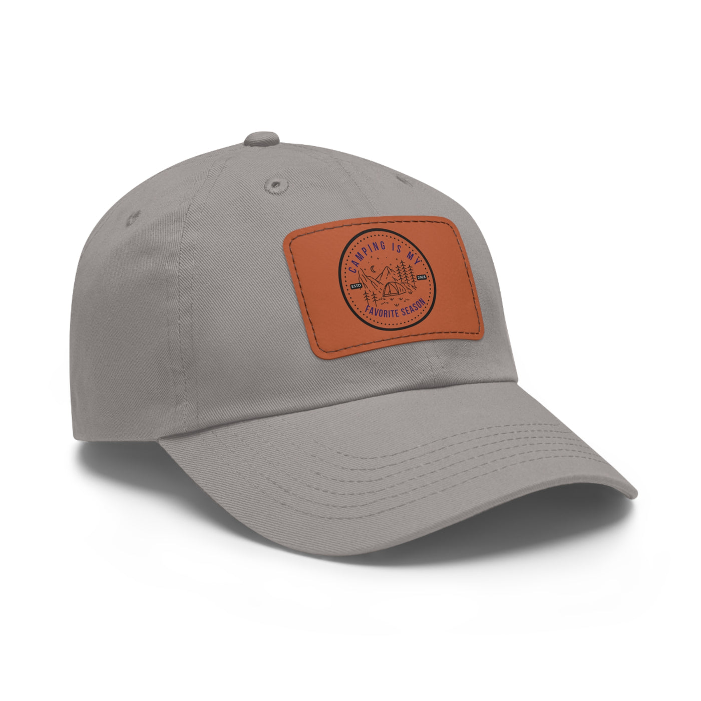 Camping is my favorite season Dad Hat with Leather Patch (Rectangle)