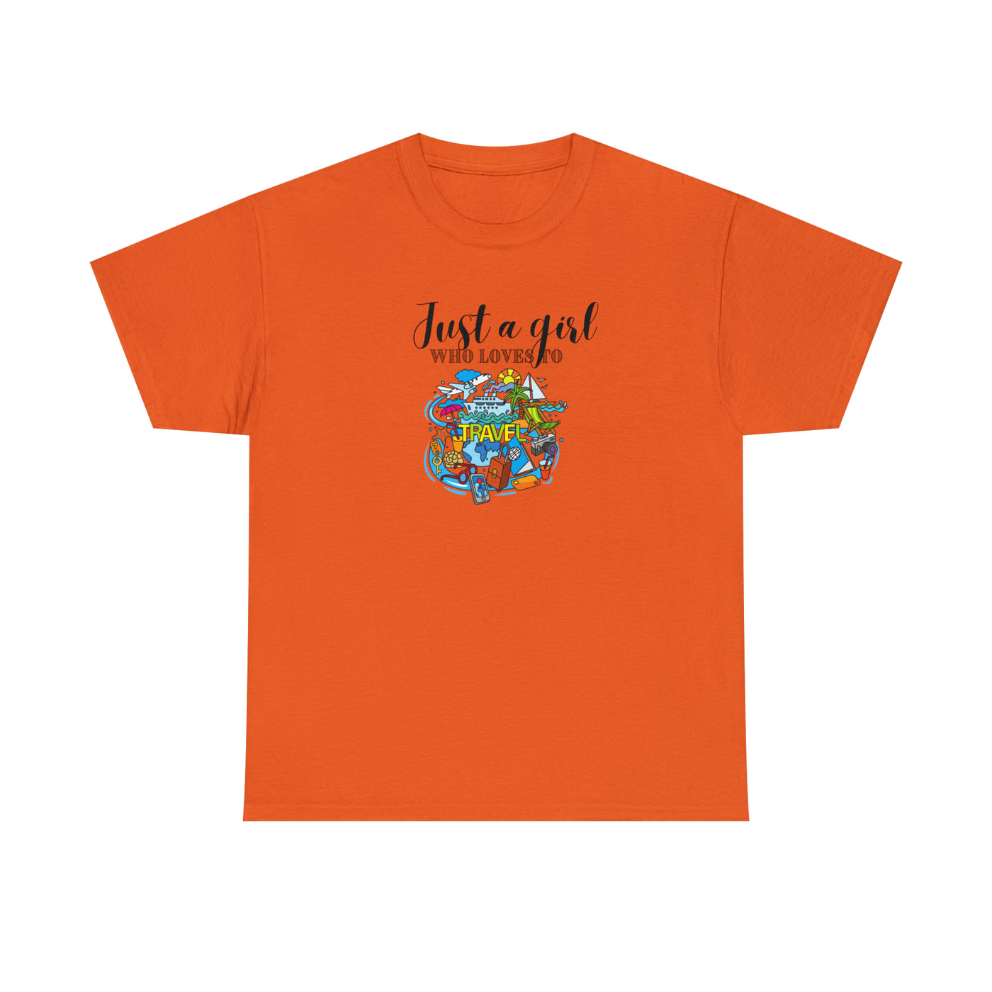 Just a girl who loves to travel Unisex Heavy Cotton Tee