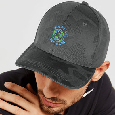 If theres a will theres a wave Embroidered Sports Camo Caps