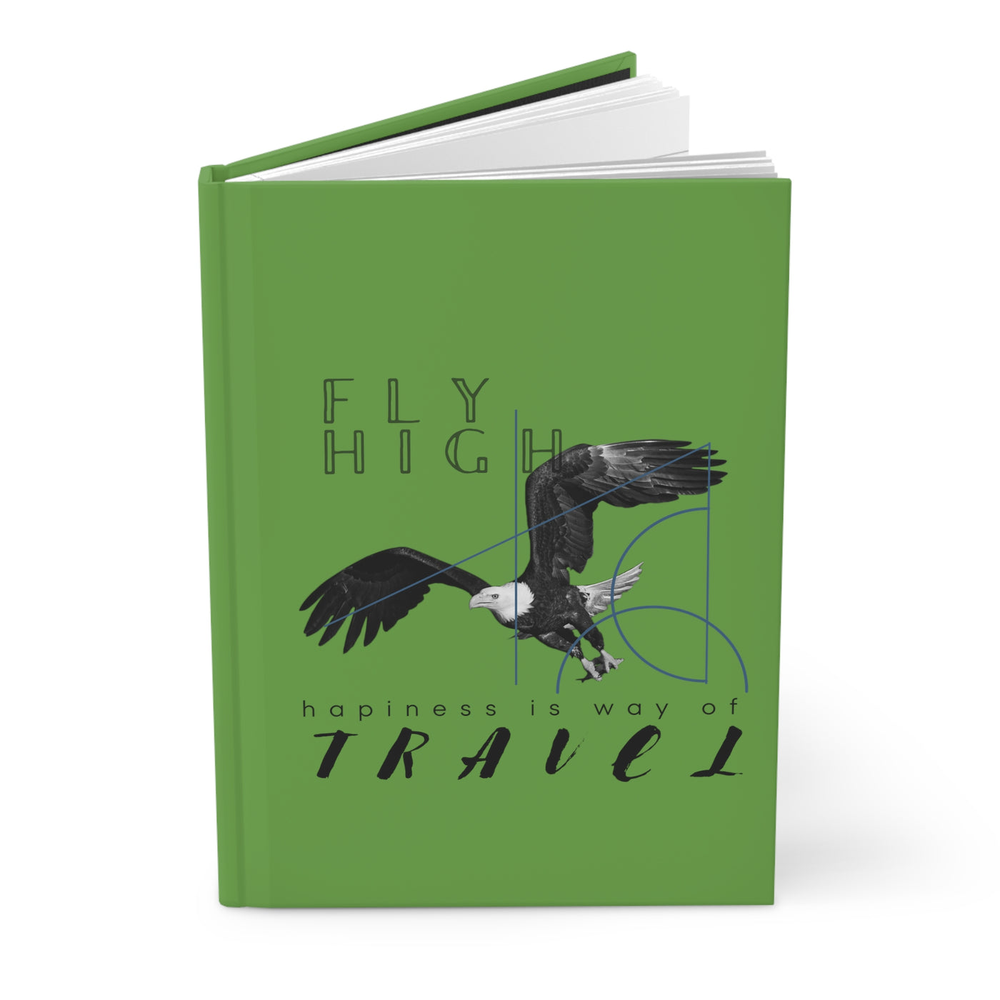 Fly high happiness is way of travel Hardcover Journal Matte