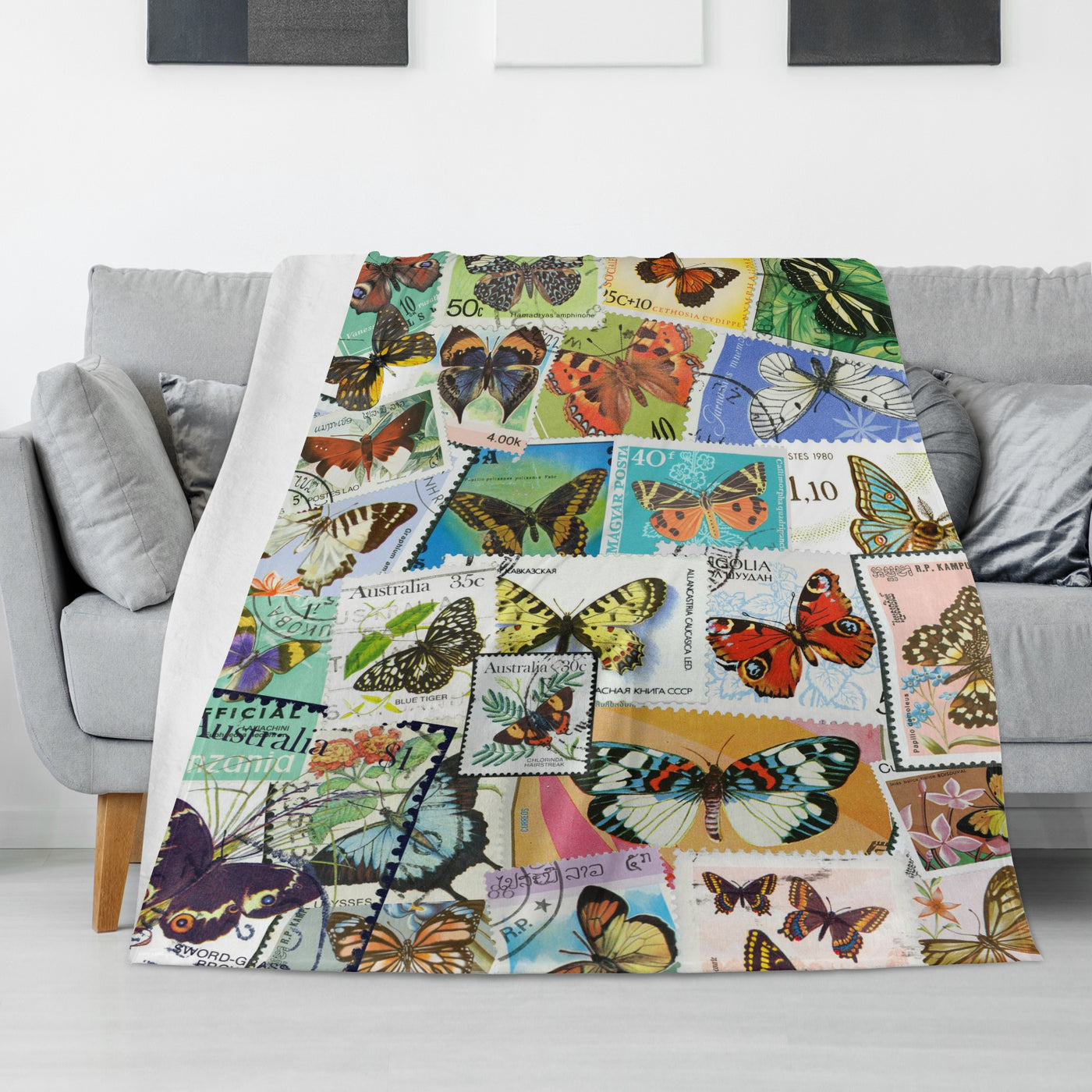 Traveling Butterfly Long Vertical Flannel Breathable Blanket