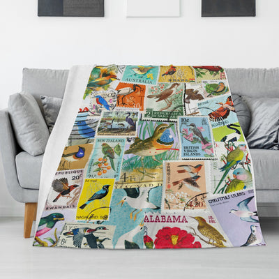 Traveling Bird Long Vertical Flannel Breathable Blanket